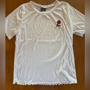 GUC Wild Fable crop top with embroidered rose